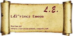 Lőrincz Emese névjegykártya