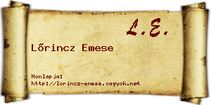 Lőrincz Emese névjegykártya